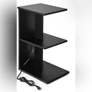 Sleek Black Wooden Shelf